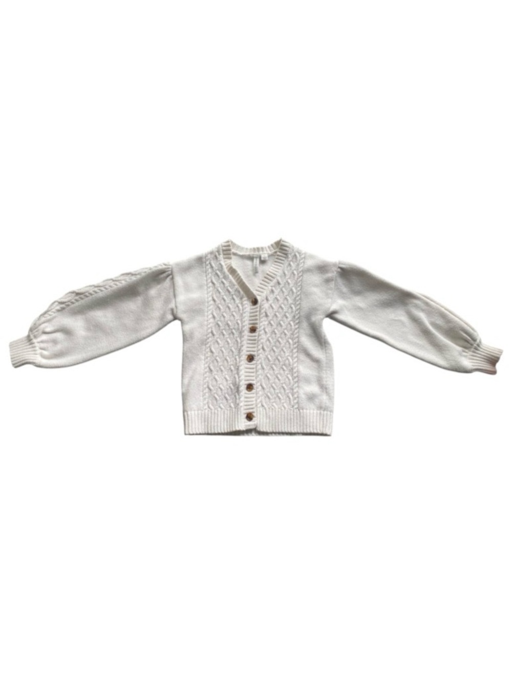 Janie and Jack Cream Cable Knit Button Cardigan